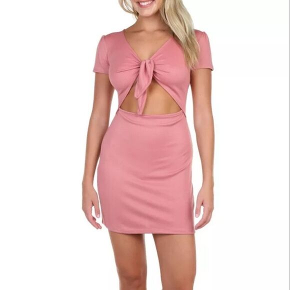 Poof New York Ribbed Cut Out Dress - Picture 1 of 2